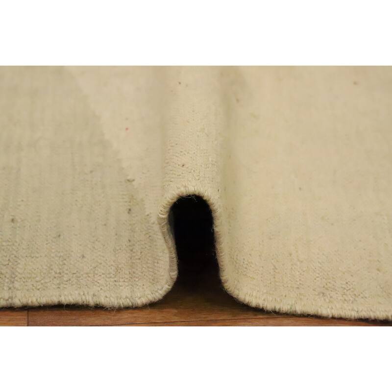 Hand Woven Oriental 100% Wool Carpet Southwestern Modern Beige & Ivories Kilim Area Rug - 5' 0'' X 2' 11''