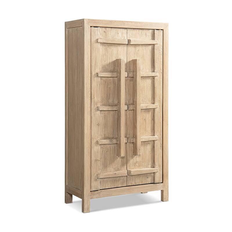 Jennifer Taylor Home Rowan 83" Tall Reclaimed Elm Crossbar Storage Cabinet with Double Doors