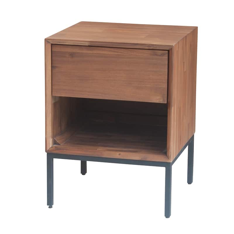NPD Furniture Hathaway 1 Drawer Night Stand - Newton Brown