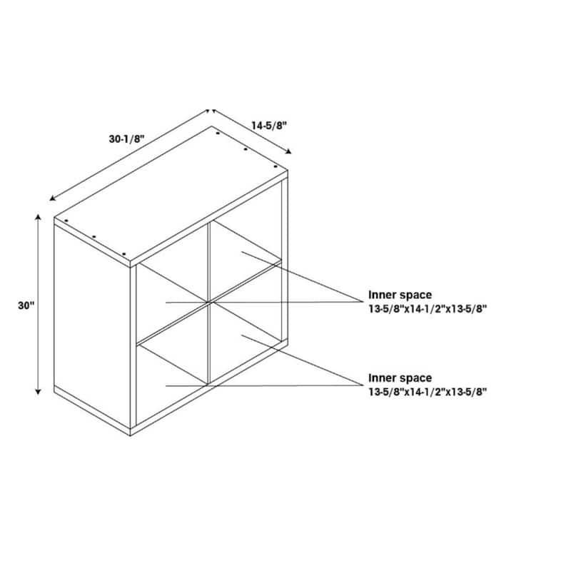 Four Cube Storage Cabinet - 30" - Espresso Brown
