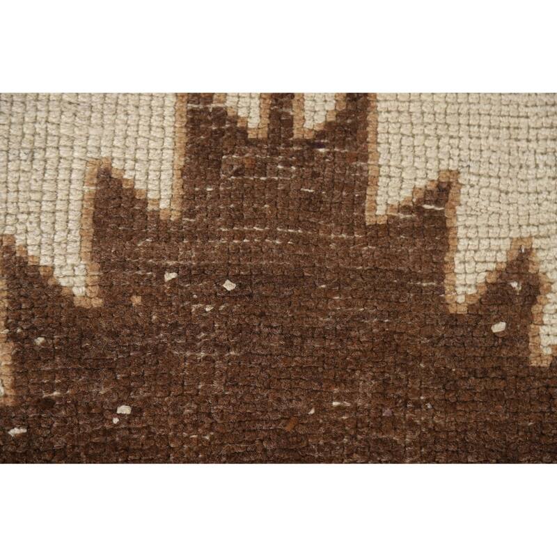 Anatolian Turkish Runner Rug Handmade Beige Wool Carpet - 3'4"x 12'7"