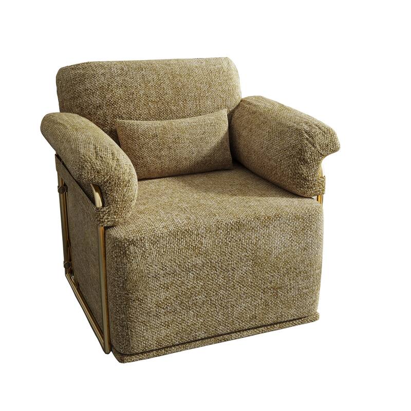 360 Degree Square Swivel Accent Sofa Chair for Living Room