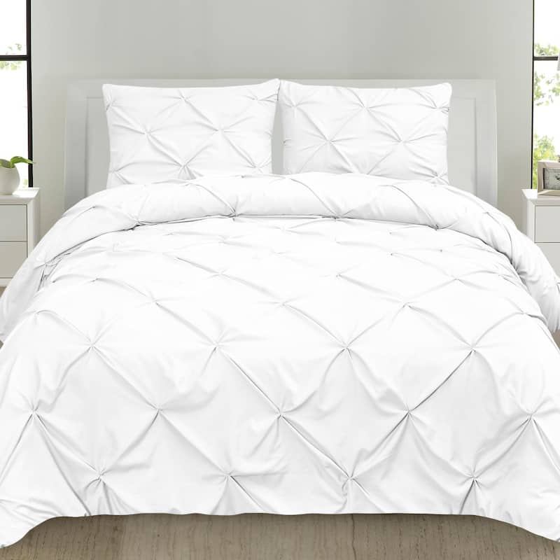 Luxury 3-piece Pinch Pleat Duvet Cover and Sham Set
