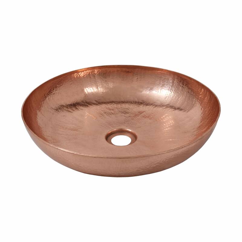 Maestro Sonata Petit Hand Hammered Copper Vessel Bathroom Sink - Polished Copper