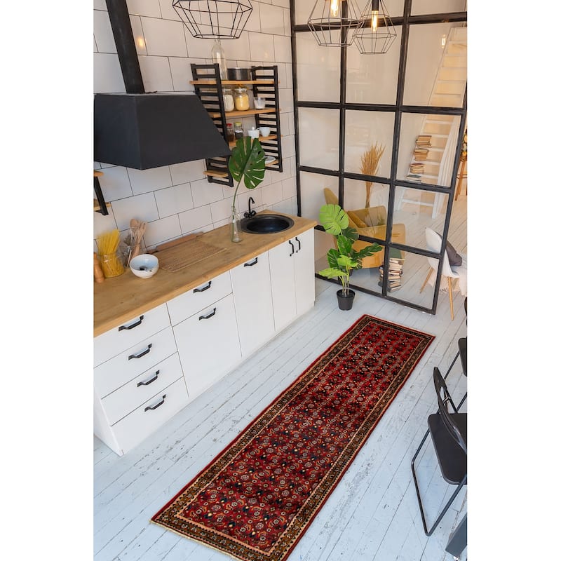 ECARPETGALLERY Hand-knotted Andelz Red Wool Rug - 2'8 x 9'1