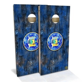 New York Flag Color Outdoor Cornhole Board Set