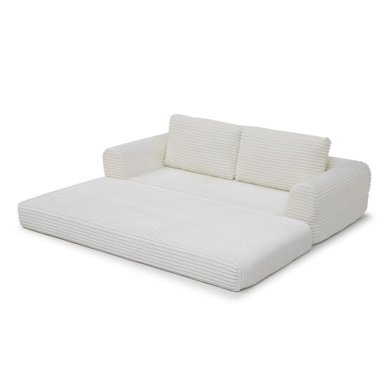 Modern Corduroy Sleeper Couch , Futon Modular Upholstered Boneless Sofa