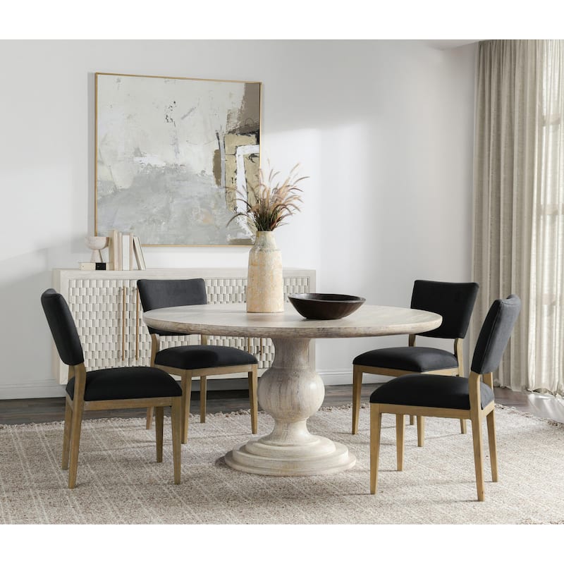 Classic Home Hera Mango Wood Round Dining Table - Whitewashed