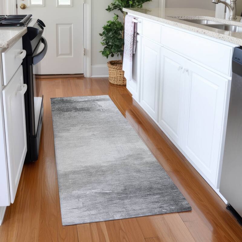 Premium Washable Super Soft Modern Chic Mayfield Rug - Gray - 2'3" x 7'6"