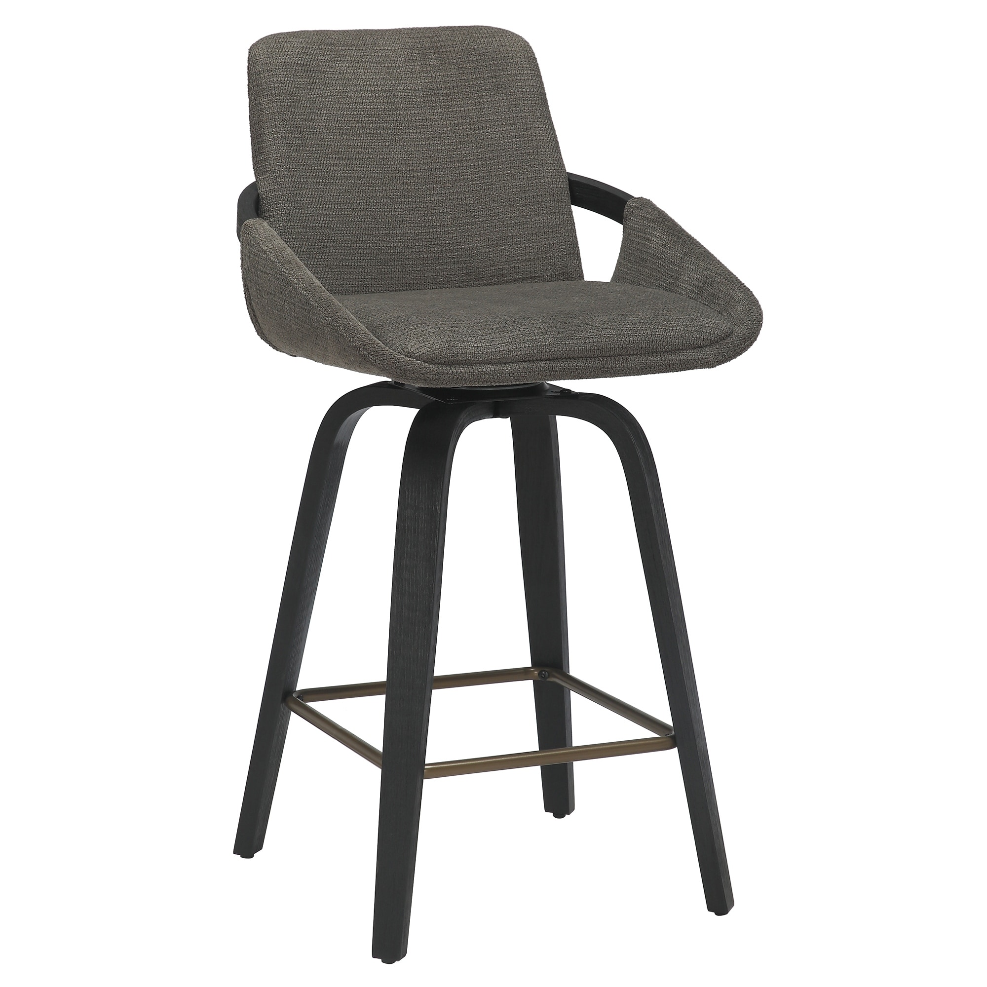 Modern Fabric & Bentwood 26" Counter Stool w/Swivel, Set of 2