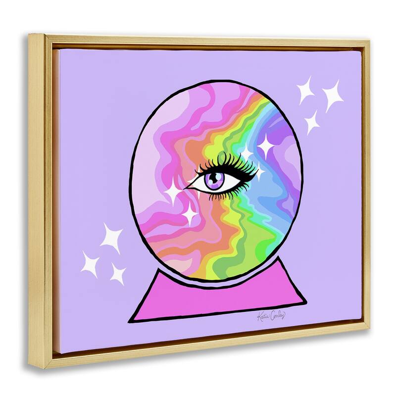 Stupell Mystical Crystal Ball Eye Framed Floater Canvas Wall Art Design By Katie Conley
