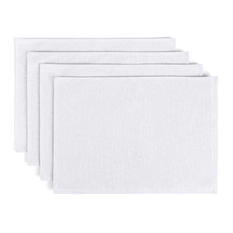 over&back 100% Cotton Woven Chambray Placemats - Set of 4 - White