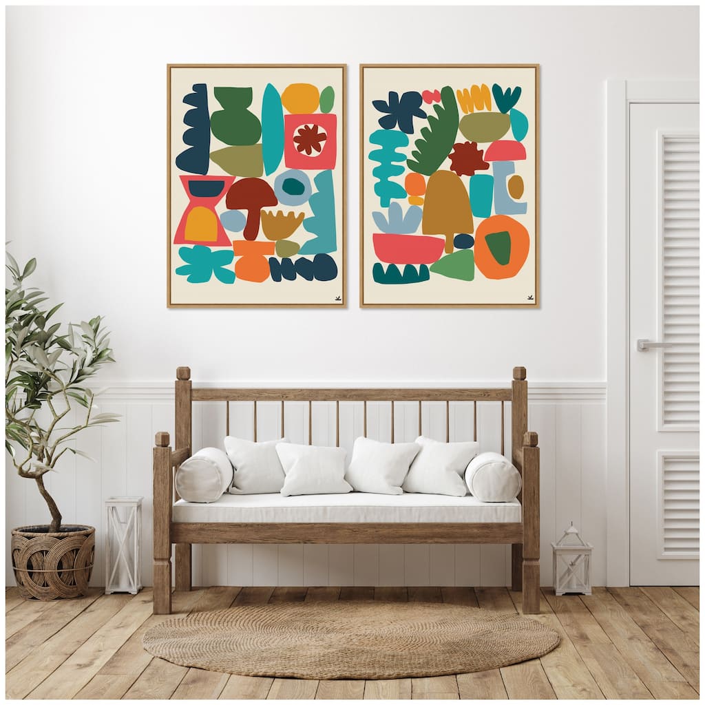 Kate and Laurel Garden Songs PT 1 & 2 2 Piece Framed Canvas Wall Art Set by Kelly Knaga