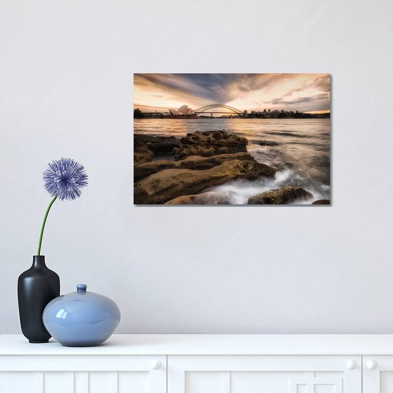 iCanvas "Sydney In Gold And Blue" by Danny Head Canvas Print - 12x18x1.5