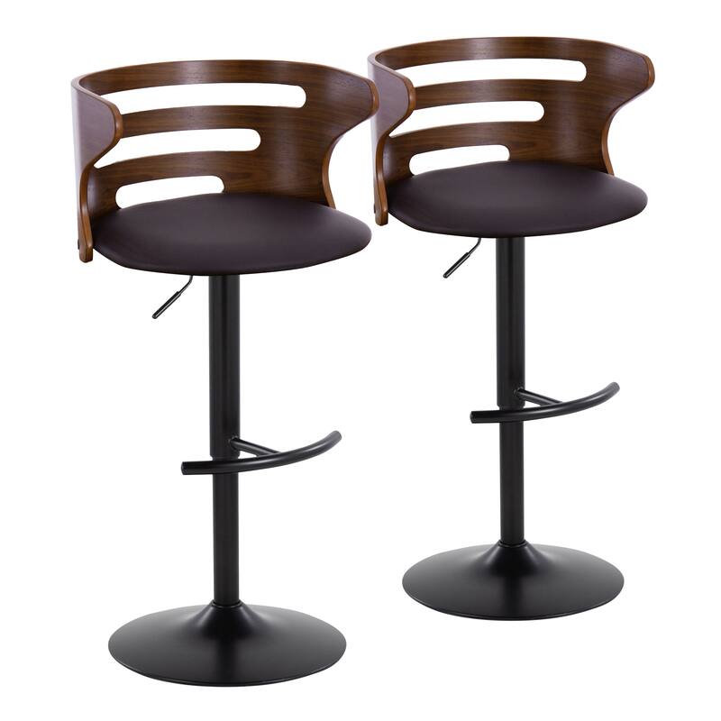 Carson Carrington Cranagh Adjustable Bar Stool with Rounded T Footrest (Set of 2)