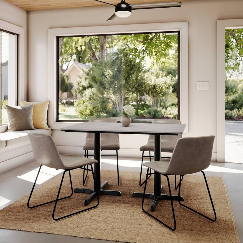 Commercial HPL Tabletop with Table Height Crisscross Base - 48"W x 30"D x 29.5"H