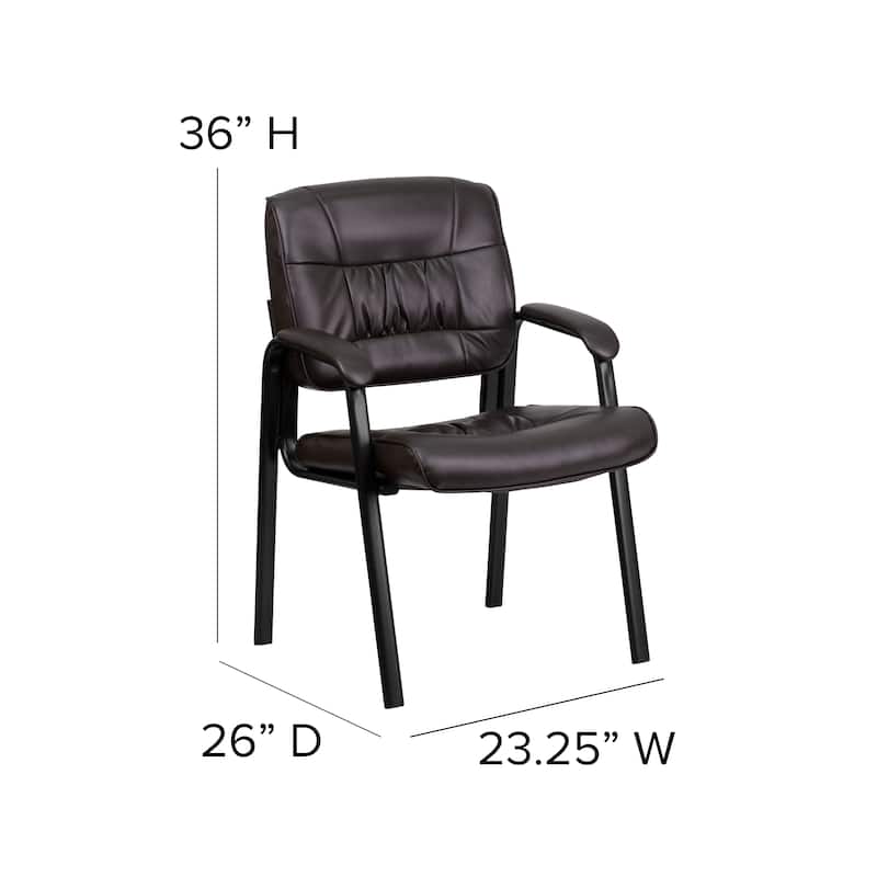Upholstered Tufted Executive Reception Chair with Padded Arms - 23.25"W x 26"D x 36"H