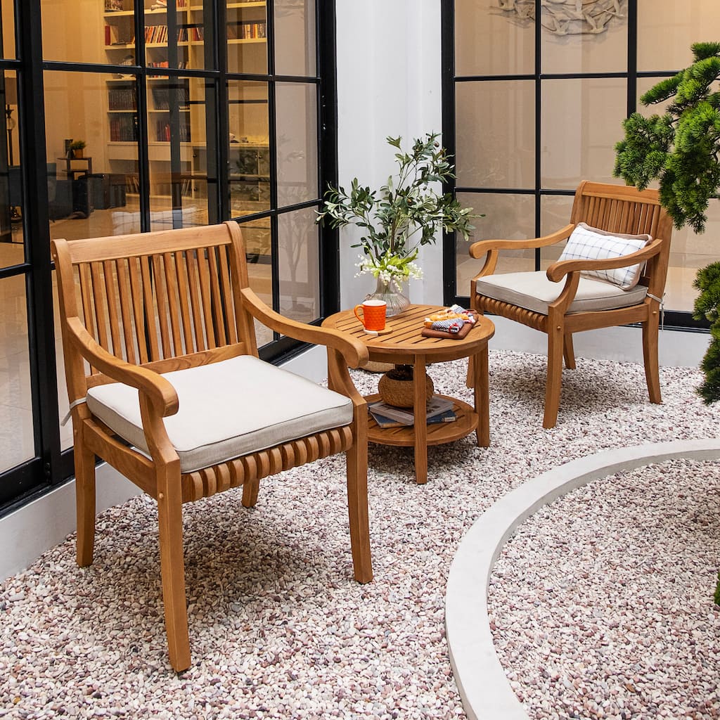 Cambridge Casual Chara 3-Piece Teak Patio Conversation Set