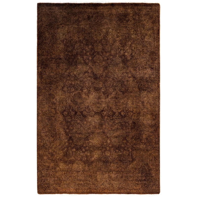 Overdyed One-of-a-Kind Hand-Knotted Area Rug - Brown - 2' 7" x 4' 0"