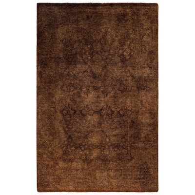 Overdyed One-of-a-Kind Hand-Knotted Area Rug - Brown - 2' 7" x 4' 0"