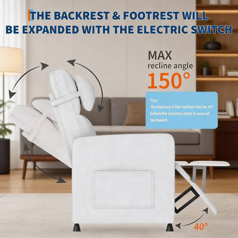 Adjustable Power Recliner, with Massage & Heat