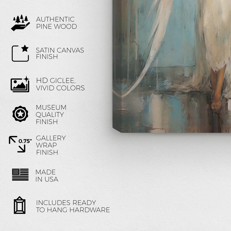 Wynwood Studio Canvas Spiritual and Religious Visitation White and Vanilla Rustic Wall Art Canvas Print