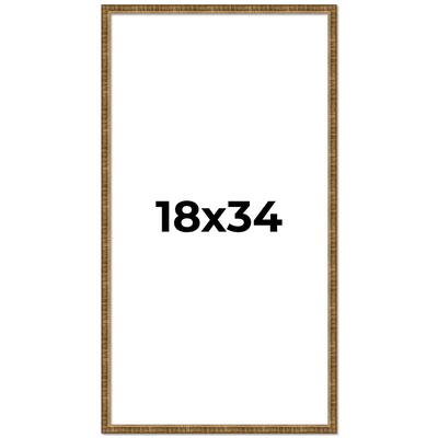 18x34 Frame Gold Kingsley Distressed Solid Wood Picture Frame Width