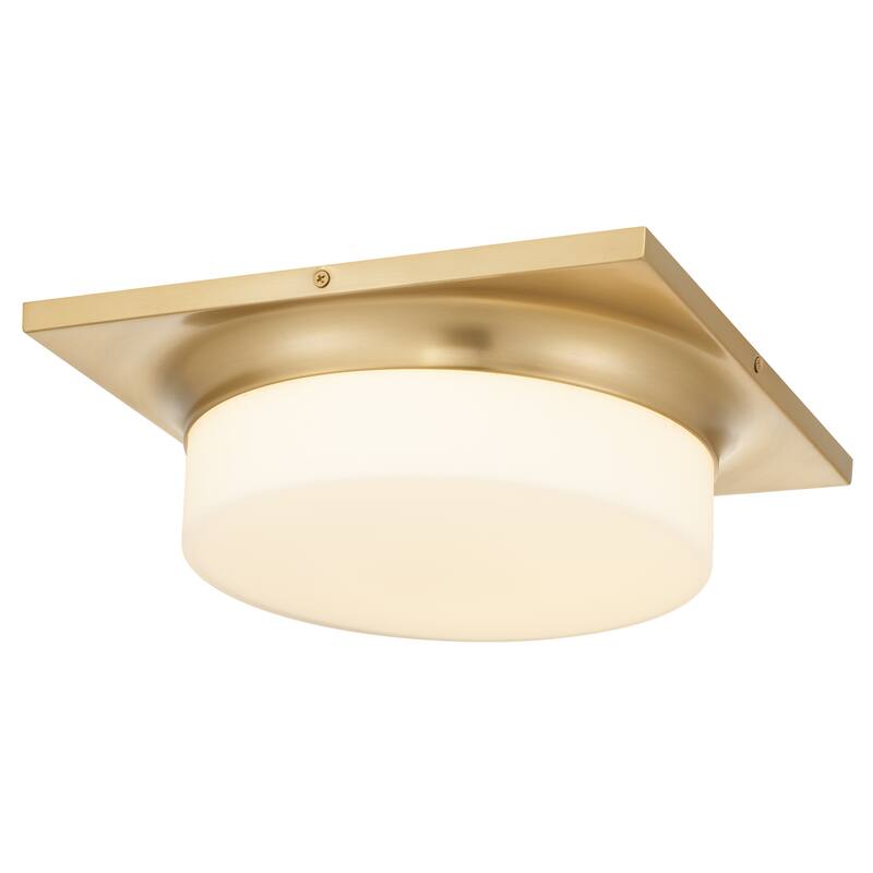 13-in Antique Brass LED Flush Mount