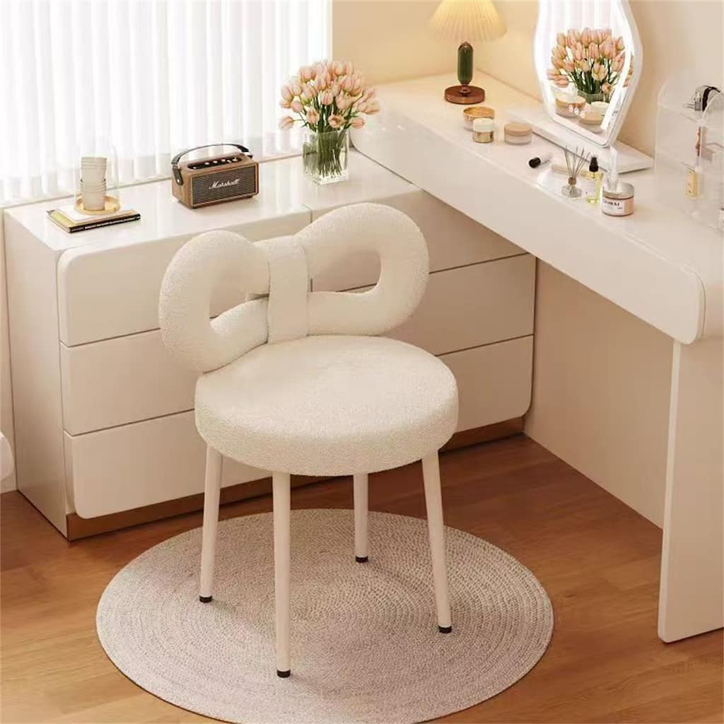 Butterfly Vanity Chair in Cream Style