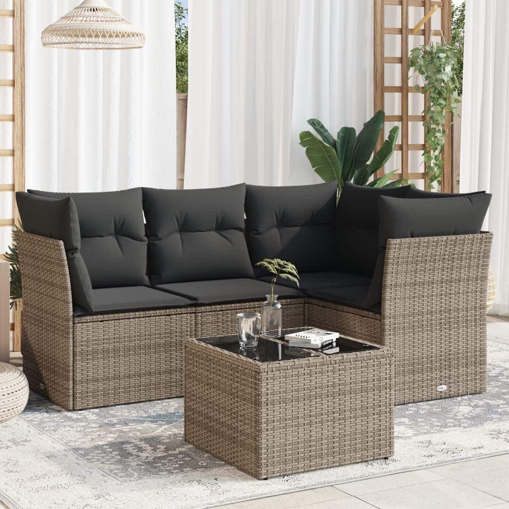 vidaXL Garden Sofa Set Grey PE rattan Medium Modular Garden Sofa Set - 21.7 x 21.7 x 14.6