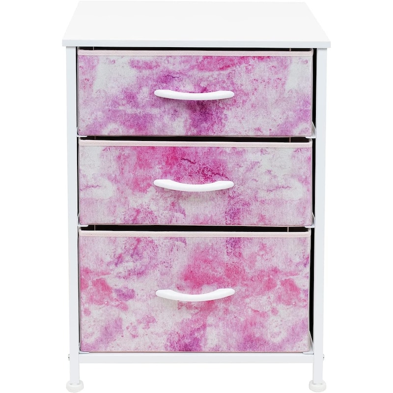 Nightstand 3-Drawer Shelf Storage - Bedside Furniture End Table Chest