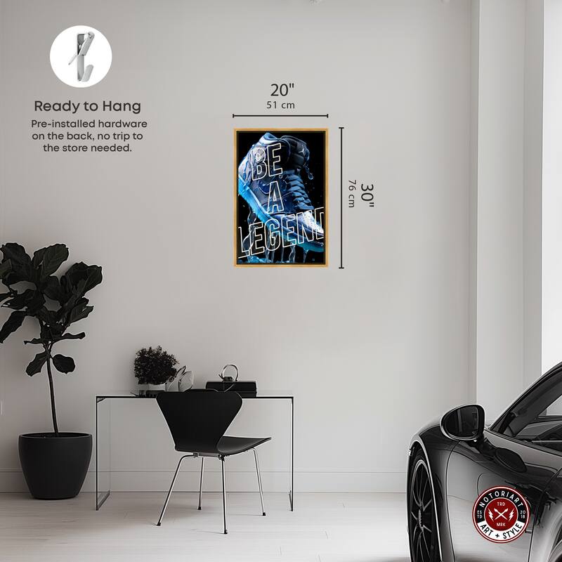 Notoriart Be A Legend Sneaker Drip Framed Sneaker 1 Piece Canvas Wall Art