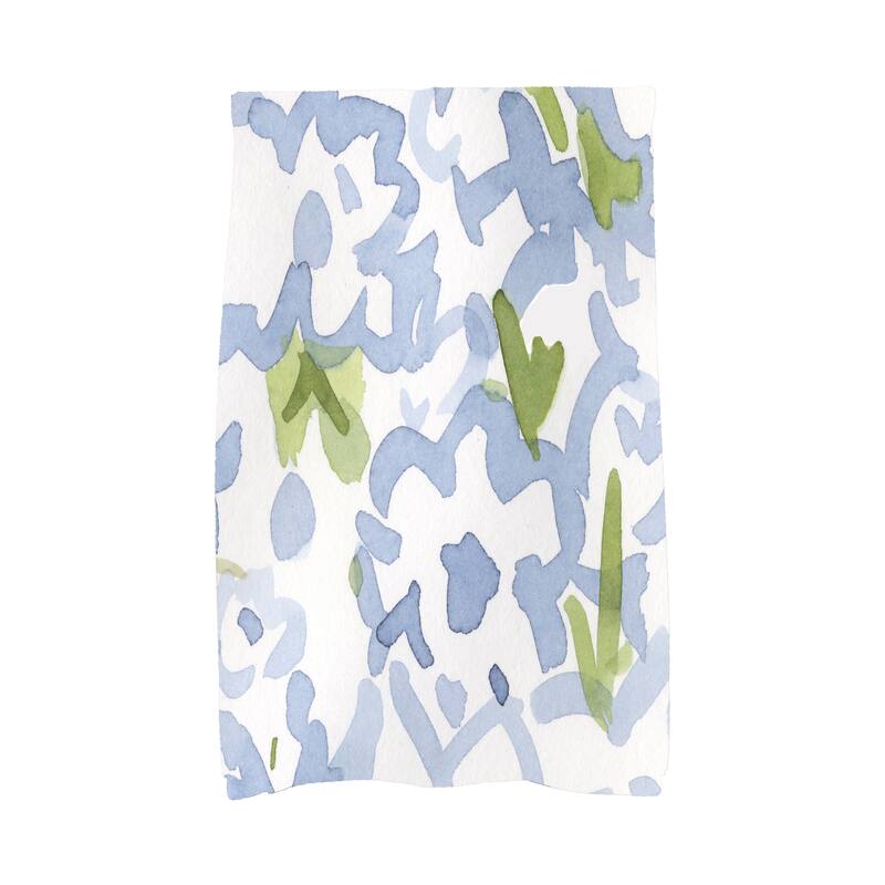 Gardenia 18 x 30 inch Floral Hand Towel - Blue
