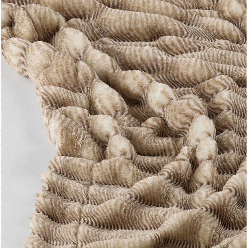 Thick StripeRabbit FauxFur Throw Fuzzy Soft Plush Blanket for Sofa