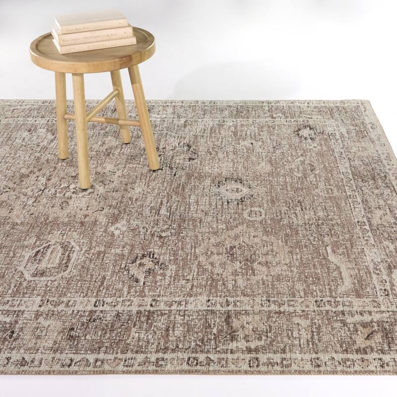 Cornelia Oriental Distressed Area Rug - 7'10" x 10' - Pink
