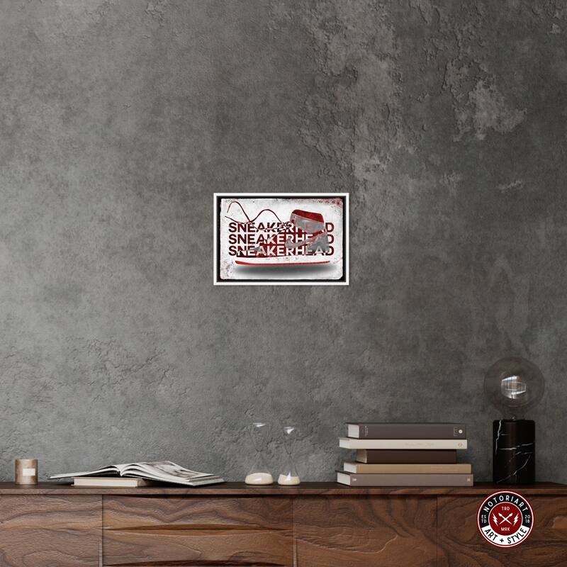 Notoriart Sneakerhead Red Framed Sneaker 1 Piece Canvas Wall Art
