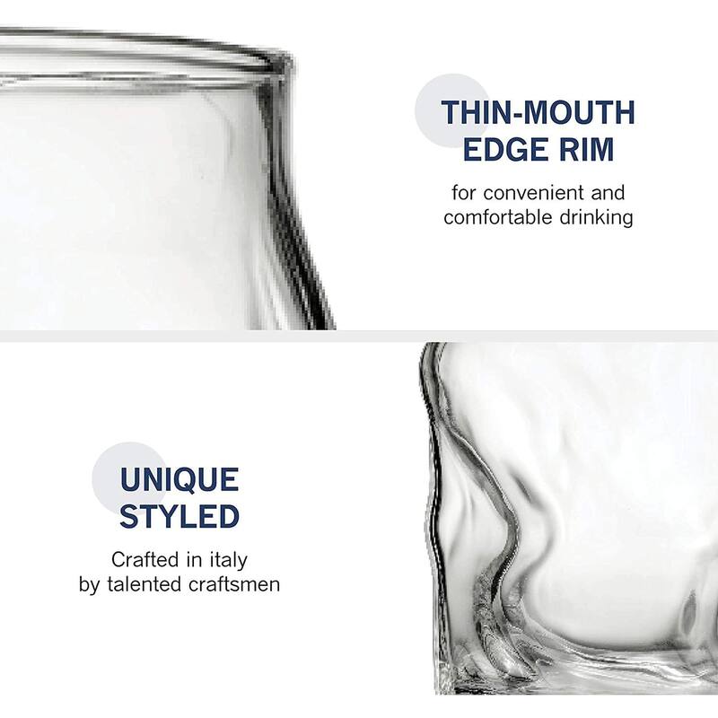 Bormioli Rocco Set of 6 Sorgente Rocks Glasses - 10.25 oz