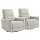 preview thumbnail 41 of 171, Spruce & Spring Asher Power Swivel Glider Recliner Dove Grey-Fabric-Set of 2
