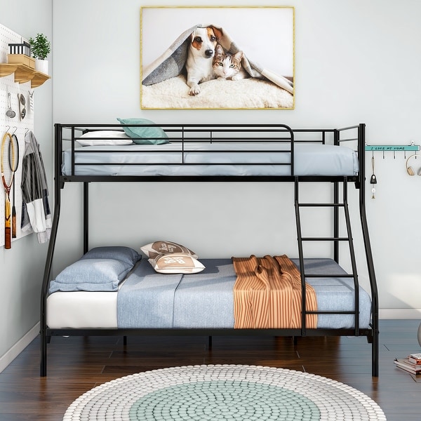 Metal frame bunk bed twin over full discount