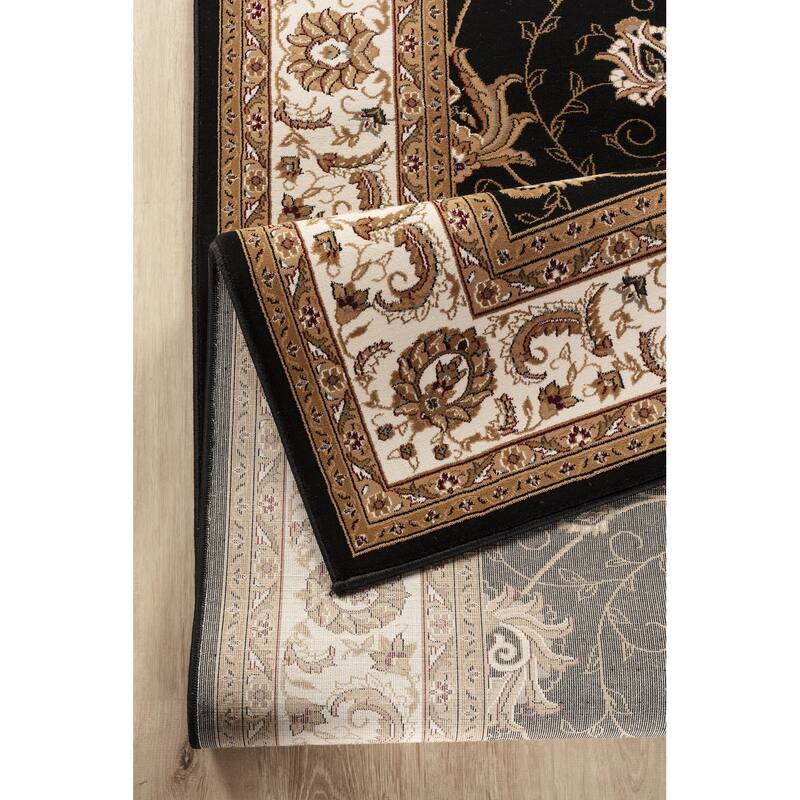 Black 5 ft. 3 in. x 7 ft. 3 in. Luxury Area Rug, 0.43 Pile Height – Sophisticated Warmth for Any Room - 6' x 7'