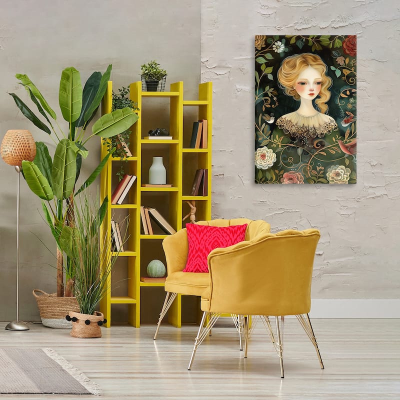 Stupell Victorina Woman with Florals Canvas Wall Art Design By The Dutch Lady