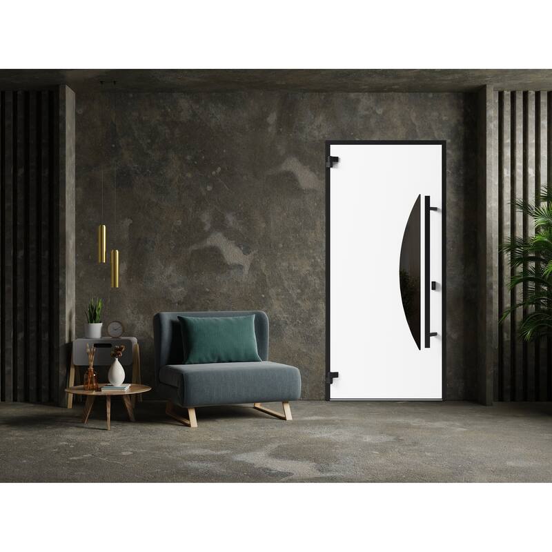 Front Exterior Prehung Steel Door Ronex 1077 Teak Entry Metal Painted W36xH80 Left hand Inswing