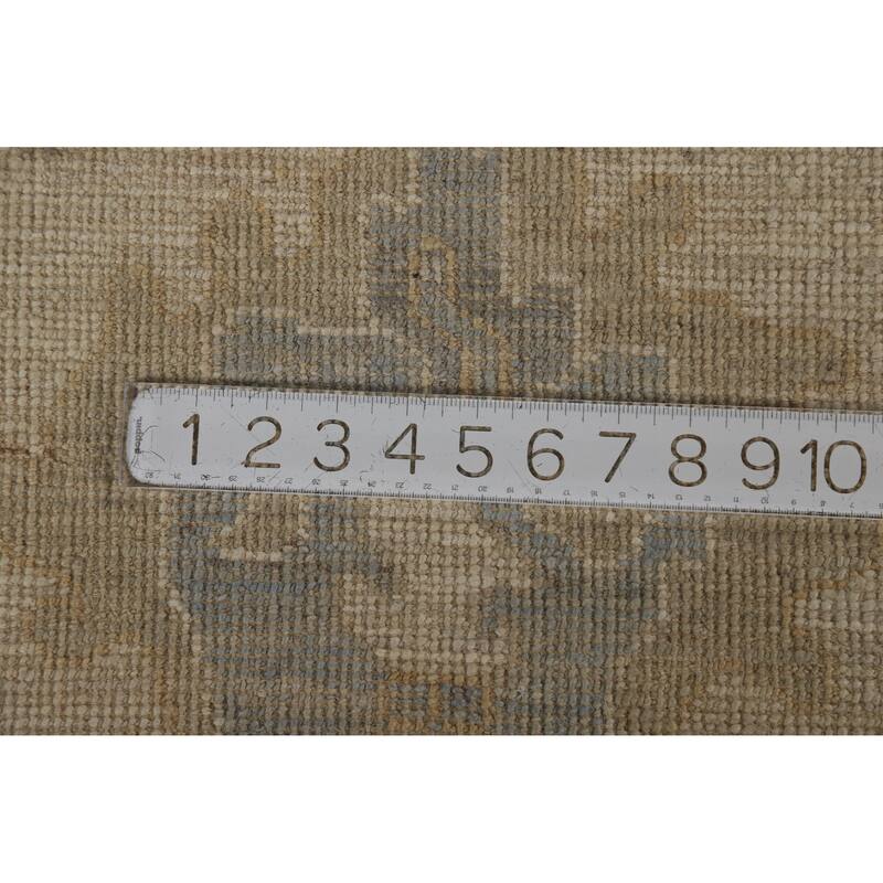 Hand Knotted Oriental 100% Wool Carpet Transitional All-Over Beige & Ivories Oushak Area Rug - 11' 8'' X 9' 1''