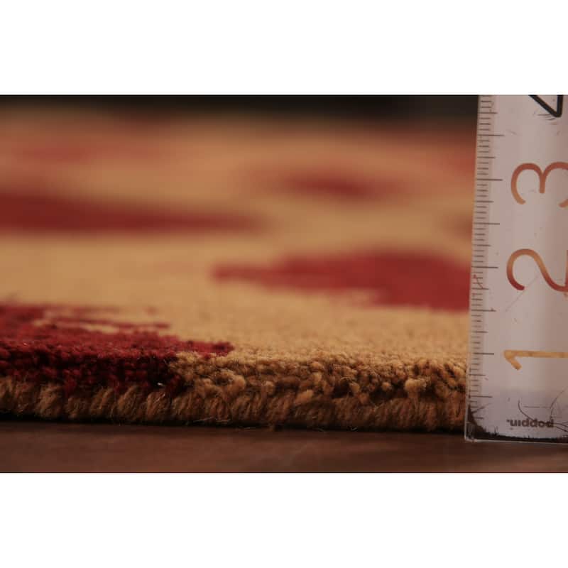 Hand Knotted Oriental 100% Wool Carpet Modern Geometric Red Moroccan Area Rug - 13' 10'' X 10' 0''