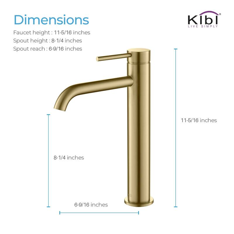 Luxury Solid Brass Single Hole Bathroom Vessel Sink Faucet