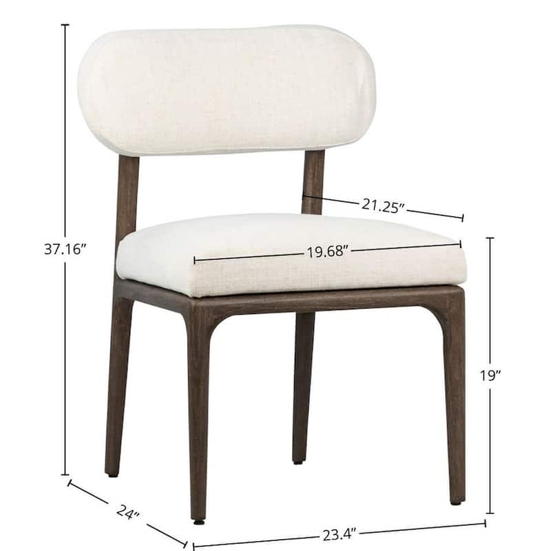 Omarion Cotton Blend Upholstered Dining Chair, Off-White