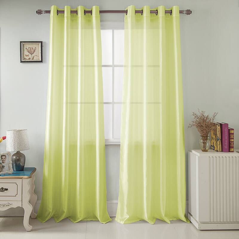 Nancy Faux Silk Grommet Window Curtain Panel - 84 or 95 inch