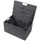 preview thumbnail 3 of 9, Storage Box Woven Basket Bin Container Tote Cube Organizer Set Stackable Shelf Organizer Built-in Carry Handles (3-Piece)