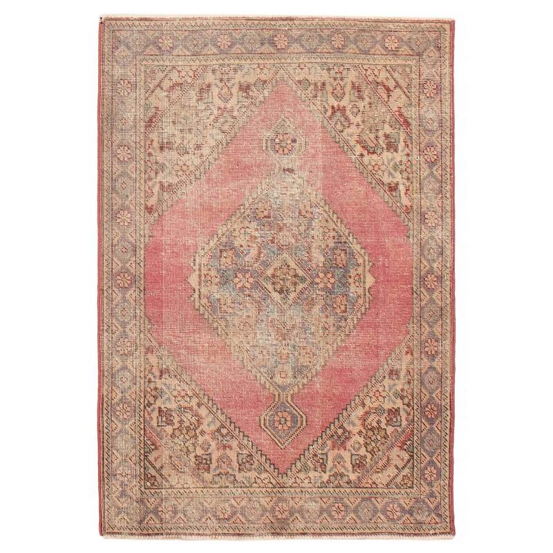 ECARPETGALLERY Hand-knotted Antalya Vintage Red Wool Rug - 3'3 x 4'9 - Red - 3'3 x 4'9