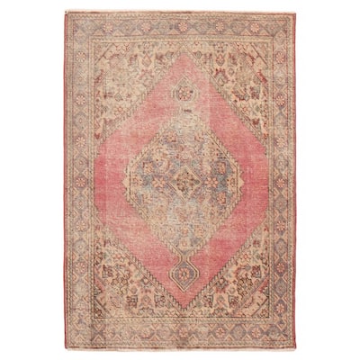 ECARPETGALLERY Hand-knotted Antalya Vintage Red Wool Rug - 3'3 x 4'9